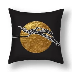 Kissenbezug mit Ginkgoblättern – moderner nordischer Kissenbezug, 45 x 45 cm