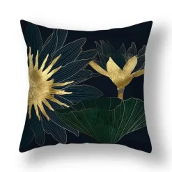 Kissenbezug mit Ginkgoblättern – moderner nordischer Kissenbezug, 45 x 45 cm