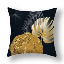 Kissenbezug mit Ginkgoblättern – moderner nordischer Kissenbezug, 45 x 45 cm