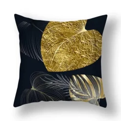 Kissenbezug mit Ginkgoblättern – moderner nordischer Kissenbezug, 45 x 45 cm