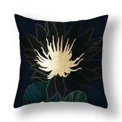 Kissenbezug mit Ginkgoblättern – moderner nordischer Kissenbezug, 45 x 45 cm