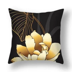 Kissenbezug mit Ginkgoblättern – moderner nordischer Kissenbezug, 45 x 45 cm