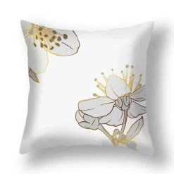 Kissenbezug mit Ginkgoblättern – moderner nordischer Kissenbezug, 45 x 45 cm