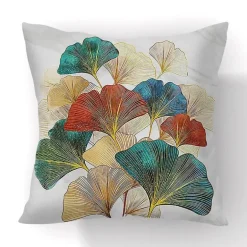 Kissenbezug mit Ginkgoblättern – moderner nordischer Kissenbezug, 45 x 45 cm