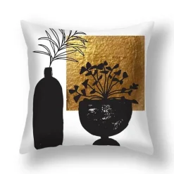 Kissenbezug mit Ginkgoblättern – moderner nordischer Kissenbezug, 45 x 45 cm