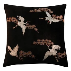Kissenbezug mit Kiefernkranich-Stickerei – Stilvoller Akzent für die Inneneinrichtung