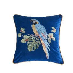 Kissenbezug mit Leopardenstickerei – Dekoratives Akzentkissen mit Tiermuster