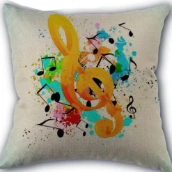 Kissenbezug mit Musiknoten – Dekorativer Kissenbezug
