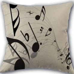 Kissenbezug mit Musiknoten – Dekorativer Kissenbezug