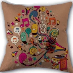 Kissenbezug mit Musiknoten – Dekorativer Kissenbezug