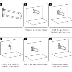 Klappbare Badezimmer-Armlehne - Stützsitz für ältere Menschen