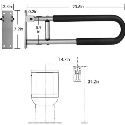 Klappbare Badezimmer-Armlehne - Stützsitz für ältere Menschen