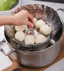 Klappbarer Dampfgarer aus Edelstahl – Küchenwerkzeug für Gemüse