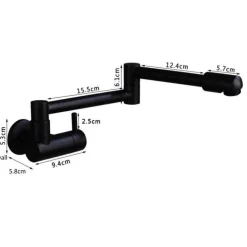 Klappbarer Topffüller-Wasserhahn aus Chrom zur Wandmontage