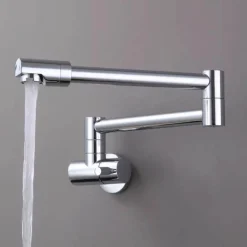 Klappbarer Topffüller-Wasserhahn aus Chrom zur Wandmontage