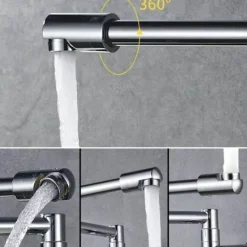 Klappbarer Topffüller-Wasserhahn aus Chrom zur Wandmontage