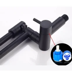 Klappbarer Topffüller-Wasserhahn aus Chrom zur Wandmontage