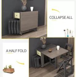 Klappbares rechteckiges Esstisch-Set – elegante, platzsparende Möbel