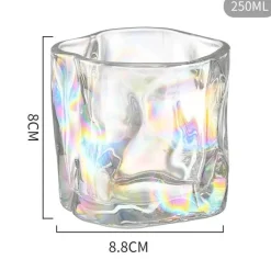 Klare Kaffeetasse aus Iceberg-Glas – 250 ml, unregelmäßig geformte Tasse