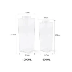 Klare Milchkarton-Wasserflasche - Tragbarer Plastikbecher für Saft und Tee