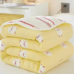 Klassische Baumwolldecke – Sechslagige dünne Gazedecke für Betten und Sofas