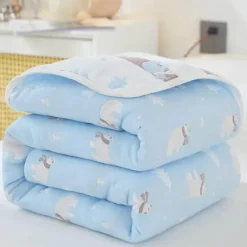 Klassische Baumwolldecke – Sechslagige dünne Gazedecke für Betten und Sofas