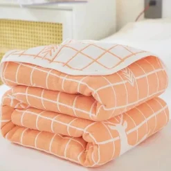 Klassische Baumwolldecke – Sechslagige dünne Gazedecke für Betten und Sofas