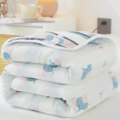 Klassische Baumwolldecke – Sechslagige dünne Gazedecke für Betten und Sofas