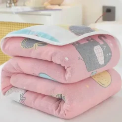 Klassische Baumwolldecke – Sechslagige dünne Gazedecke für Betten und Sofas