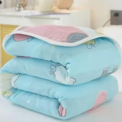 Klassische Baumwolldecke – Sechslagige dünne Gazedecke für Betten und Sofas