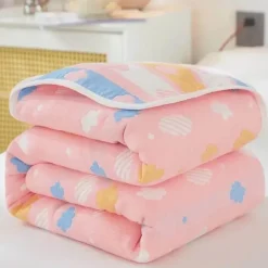 Klassische Baumwolldecke – Sechslagige dünne Gazedecke für Betten und Sofas