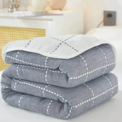 Klassische Baumwolldecke – Sechslagige dünne Gazedecke für Betten und Sofas