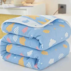 Klassische Baumwolldecke – Sechslagige dünne Gazedecke für Betten und Sofas