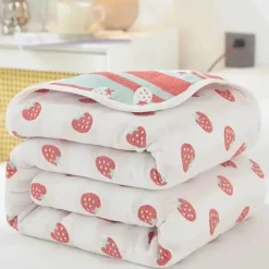 Klassische Baumwolldecke – Sechslagige dünne Gazedecke für Betten und Sofas