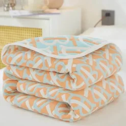 Klassische Baumwolldecke – Sechslagige dünne Gazedecke für Betten und Sofas