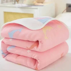 Klassische Baumwolldecke – Sechslagige dünne Gazedecke für Betten und Sofas