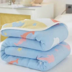 Klassische Baumwolldecke – Sechslagige dünne Gazedecke für Betten und Sofas