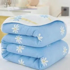 Klassische Baumwolldecke – Sechslagige dünne Gazedecke für Betten und Sofas