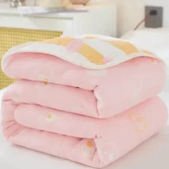 Klassische Baumwolldecke – Sechslagige dünne Gazedecke für Betten und Sofas