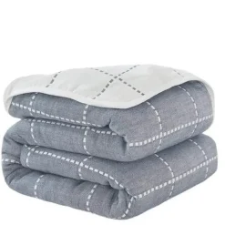 Klassische Baumwolldecke – Sechslagige dünne Gazedecke für Betten und Sofas