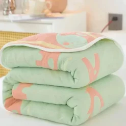 Klassische Baumwolldecke – Sechslagige dünne Gazedecke für Betten und Sofas