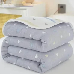 Klassische Baumwolldecke – Sechslagige dünne Gazedecke für Betten und Sofas