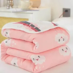 Klassische Baumwolldecke – Sechslagige dünne Gazedecke für Betten und Sofas