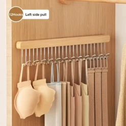 Kleiderbügel aus Holz – Ausziehbare Kleiderstange mit 8/12 Haken