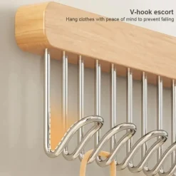 Kleiderbügel aus Holz – Ausziehbare Kleiderstange mit 8/12 Haken