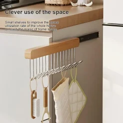 Kleiderbügel aus Holz – Ausziehbare Kleiderstange mit 8/12 Haken