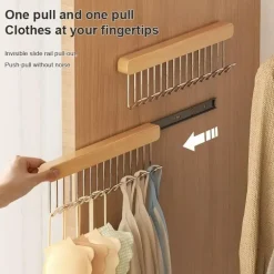 Kleiderbügel aus Holz – Ausziehbare Kleiderstange mit 8/12 Haken