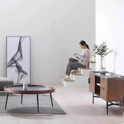 Kleiner runder Couchtisch – Minimalistisches nordisches Design für moderne Wohnungen