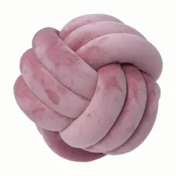 Knotenball-Plüschkissen - Gemütliches Dekokissen
