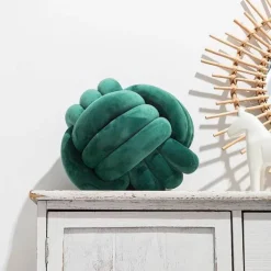 Knotenball-Plüschkissen - Gemütliches Dekokissen